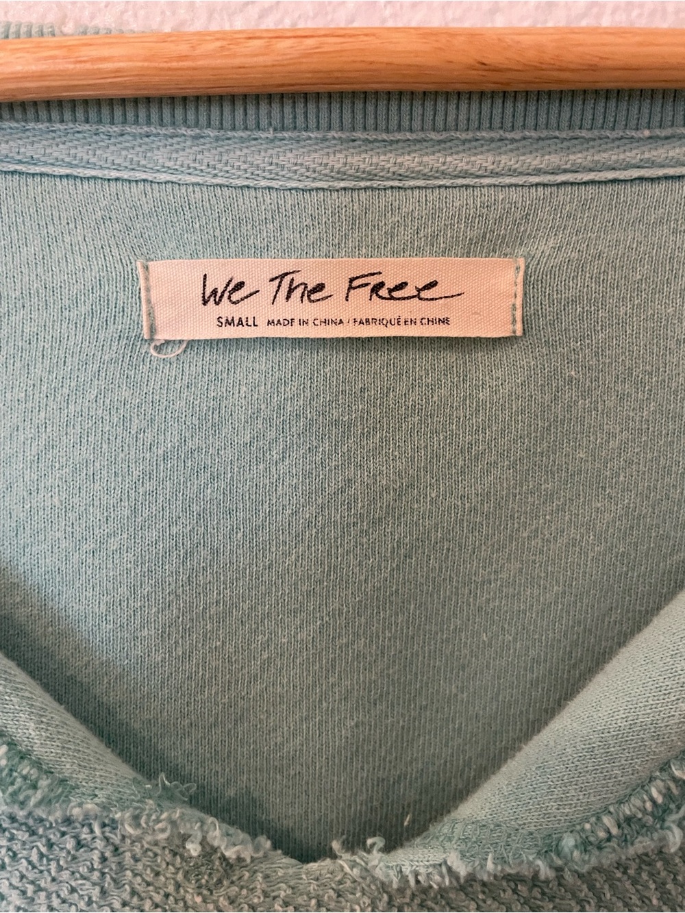 Free People We The Free The Band Pullover Mint Green Size Small Cotton Oversized - Picture 5 of 5